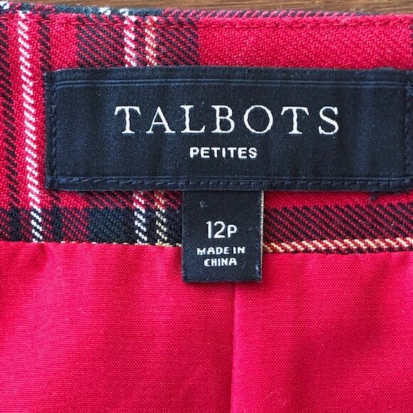 TALBOTS Tartan A Line Red Plaid Skirt 12P - Picture 11 of 15